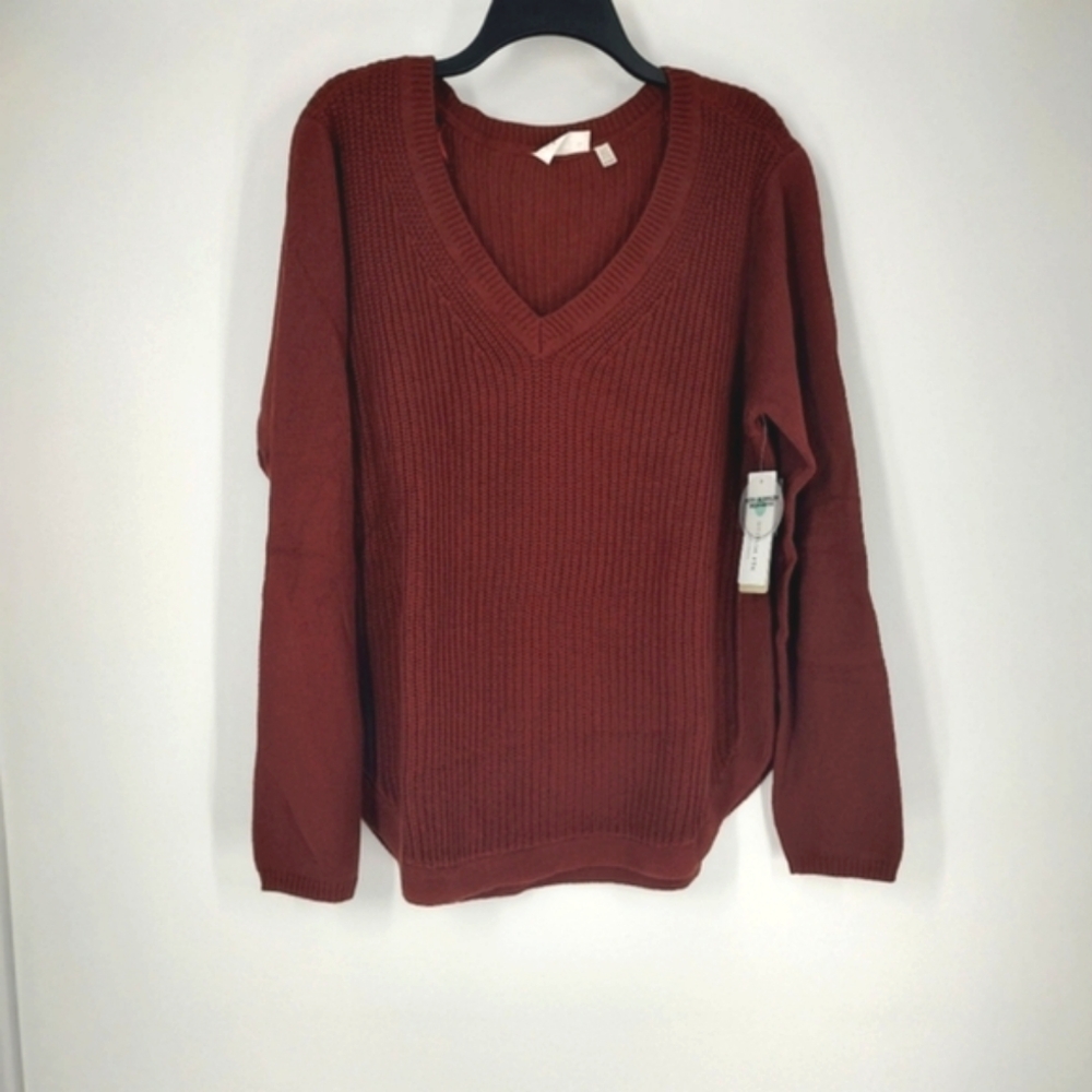 RD Style Women's Brown V - Neck Style Sweater